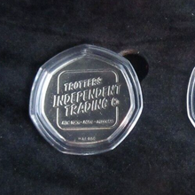 Load image into Gallery viewer, Only Fools and Horse 7 Coloured 50p Shaped Medals, Del Boy Rodney Trigger +More