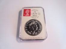 Load image into Gallery viewer, UK 2021 QEII OFFICIAL BIRTHDAY SILVER DATESTAMP ISSUE 1OZ £2 COIN BOX & COA
