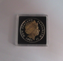 Load image into Gallery viewer, 2003 Edward's Crown Golden Jubilee 1oz Silver Proof New Zealand $5 Coin BoxCOA