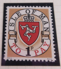Load image into Gallery viewer, ISLE OF MAN POSTAGE TO PAY STAMPS MNH 8 STAMPS WITH ALBUM PAGE