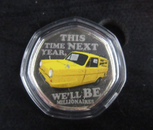 Load image into Gallery viewer, Only Fools and Horse 7 Coloured 50p Shaped Medals, Del Boy Rodney Trigger +More