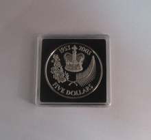 Load image into Gallery viewer, 2003 Edward's Crown Golden Jubilee 1oz Silver Proof New Zealand $5 Coin BoxCOA