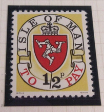 Load image into Gallery viewer, ISLE OF MAN POSTAGE TO PAY STAMPS MNH 8 STAMPS WITH ALBUM PAGE
