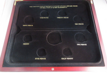 Load image into Gallery viewer, Wooden Coin Box for Enamelled Coinage Queen Elizabeth II Decimal and Predecimal