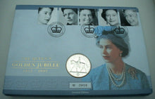 Load image into Gallery viewer, 2002 HM QUEEN ELIZABETH II THE QUEEN'S GOLDEN JUBILEE £5 CROWN COIN COVER PNC