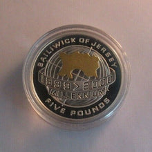 Load image into Gallery viewer, 1999-2000 JERSEY MILLENNIUM GOLD SILVER PROOF £5 FIVE POUND COIN BOX/COA Cc1