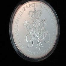 Load image into Gallery viewer, 2016 QUEEN ELIZABETH II 90th BIRTHDAY SILVER PROOF 5oz TDC £5 COIN BOX & COA