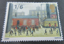 Load image into Gallery viewer, 1967 LOWRY CHILDREN COMING OUT OF SCHOOL 1/6 4 X STAMPS MNH WITH STAMP HOLDER