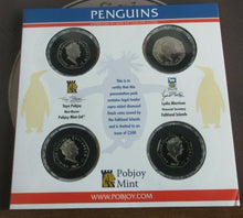 Load image into Gallery viewer, 2017 Penguins Falklands Islands Colourized Penguins BU 4 Coin 50p Pack With COA