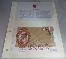 Load image into Gallery viewer, EDWARD VII HISTORY OF THE MONARCHY PNC, FIRST DAY COVER,STAMPS & INFORMATION SET