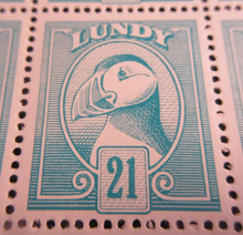 Load image into Gallery viewer, LUNDY ISLAND 21 PUFFIN STAMP SHEET OF 72 STAMPS MNH & CLEAR FRONTED STAMP HOLDER