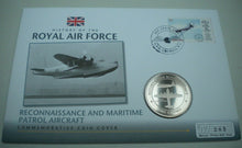 Load image into Gallery viewer, 2008 RECONNAISSANCE & MARITIME PATROL AIRCRAFT RAF PROOF 1 CROWN COIN COVER PNC