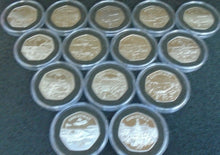 Load image into Gallery viewer, ISLE OF MAN IOM CHRISTMAS SILVER PROOF 50P VARIOUS YEARS POBJOY MINT BOX/COA