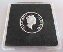 Load image into Gallery viewer, 1995 VE DAY PEACE IN EUROPE ALDERNEY SILVER PROOF ONE POUND £1 COIN BOX AND COA