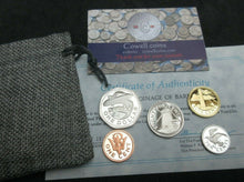 Load image into Gallery viewer, 1975 PROOF 5 COIN SET IN MONEY BAG BARBADOS COINS BY JOHN PINCHES $1 TO 1 CENT