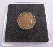 Load image into Gallery viewer, 1903 EDWARD VII BRONZE FARTHING EF-UNC IN QUADRANT CAPSULE & BOX