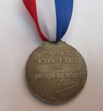 Load image into Gallery viewer, WWI. French Patriotic Medal. Jusqu'au Bout Gallieni Paris 1914 1916