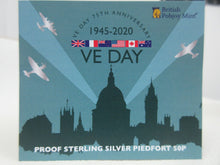 Load image into Gallery viewer, 2020 VE DAY 75th ANNIVERSARY SILVER PROOF PIEDFORT COLOURED 50P BOXED WITH COA