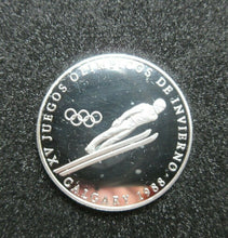 Load image into Gallery viewer, 1988 Panama 1 balboa Olympic Winter Games Calgary SKI JUMP proof silver coin