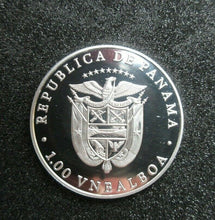 Load image into Gallery viewer, 1988 Panama 1 balboa Olympic Winter Games Calgary SKI JUMP proof silver coin