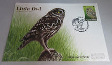 Load image into Gallery viewer, 1997 BARN OWL & LITTLE OWL PAIR OF FIRST DAY COVERS IOM STAMPS WITH ALBUM SHEET