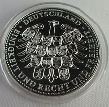 Load image into Gallery viewer, 20 YEARS OF GERMAN UNITY 1ST FREE ELECTION OF THE PEOPLES CHAM S/PROOF MEDAL/COA