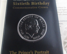 Load image into Gallery viewer, 2008 King Charles III Prince of Wales 60th Birthday BUnc Royal Mint £5 Coin Pack