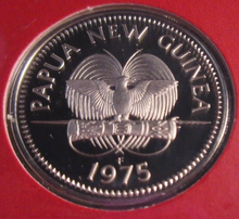 Load image into Gallery viewer, 1975 PAPUA NEW GUINEA FIRST OFFICIAL COINAGE,PROOF 20t COIN,STAMP,P-MARK,COA PNC