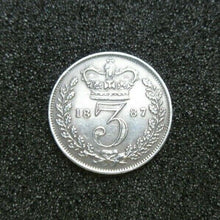 Load image into Gallery viewer, 1887 VICTORIA SILVER MAUNDY 3D THRUPENCE YOUNG HEAD LAST YEAR SPINK REF 3914D