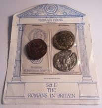 Load image into Gallery viewer, ROMAN COINS SET II THE ROMANS IN BRITAIN COINS RE-STRIKES