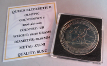 Load image into Gallery viewer, 2009 QEII OLYMPIC COUNTDOWN 3 BUNC £5 FIVE POUND COIN QUAD CAPSULE & COA