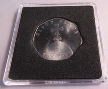 Load image into Gallery viewer, 2018 QEII SAPPHIRE JUBILEE CORONATION IOM BUNC 50P COIN ENCAPSULATED WITH COA