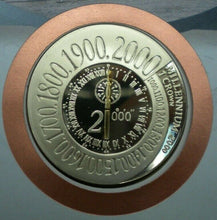 Load image into Gallery viewer, 2000 THE DEVELOPMENT OF TIME SILVER PROOF, GOLD PLATED 1 CROWN COIN COVER PNC