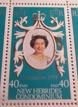 Load image into Gallery viewer, NEW HEBRIDES CONDOMINIUM 25TH ANNIVER OF THE CORONATION 1953 MINI SHEET MNH