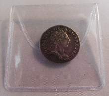 Load image into Gallery viewer, 1762 KING GEORGE III SILVER EF+ 3d THREE PENCE COIN PRESENTED IN CLEAR FLIP