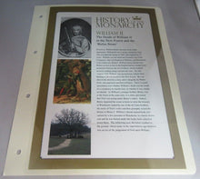Load image into Gallery viewer, WILLIAM II HISTORY OF THE MONARCHY PNC, FIRST DAY COVER,STAMPS & INFORMATION SET