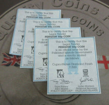 Load image into Gallery viewer, 2017 Penguins Falklands Islands Colourized Penguins BU 4 Coin 50p Pack With COA
