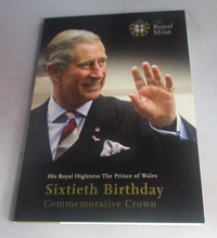 Load image into Gallery viewer, 2008 King Charles III Prince of Wales 60th Birthday BUnc Royal Mint £5 Coin Pack