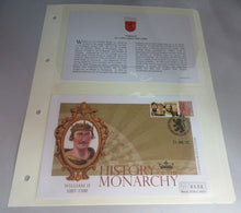 Load image into Gallery viewer, WILLIAM II HISTORY OF THE MONARCHY PNC, FIRST DAY COVER,STAMPS & INFORMATION SET
