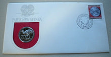 Load image into Gallery viewer, 1975 PAPUA NEW GUINEA FIRST OFFICIAL COINAGE,PROOF 20t COIN,STAMP,P-MARK,COA PNC