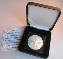 Load image into Gallery viewer, 2003 USA AMERICAN EAGLE SILVER ONE DOLLAR $1 COIN IN QUAD CAPSULE BOX & COA