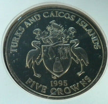 Load image into Gallery viewer, 1995 VICTORY IN EUROPE CELEBRATIONS TURKS & CAICOS BUNC 5 CROWN COIN COVER PNC