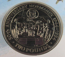 Load image into Gallery viewer, 1994 D-DAY ANNIVERSARY BAILIWICK OF GUERNSEY TWO POUND COIN FIRST DAY COVER PNC