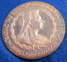 Load image into Gallery viewer, MEDALS COMMEMORATING THE 150TH ANNIVERSARY OF THE BIRTH OF QUEEN VICTORIA .999