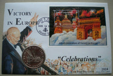 Load image into Gallery viewer, 1995 VICTORY IN EUROPE CELEBRATIONS TURKS & CAICOS BUNC 5 CROWN COIN COVER PNC