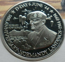 Load image into Gallery viewer, 1994 BRITISH LANDING ON GOLD BEACH 50TH ANNIVERSARY D-DAY 5 CROWN COIN COVER PNC