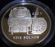 Load image into Gallery viewer, 2006 ROYAL MINT GOLDEN AGE OF STEAM TRAINS £5 SILVER PROOF COIN CHANNEL ISLANDS