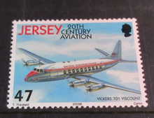 Load image into Gallery viewer, JERSEY 20TH CENTURY AVIATION DECIMAL STAMPS X 3 MNH IN STAMP HOLDER