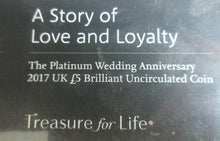 Load image into Gallery viewer, Platinum Wedding Anniversary £5 2017 UK BUnc Sealed Coin Pack, Love and Loyalty