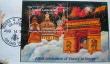 Load image into Gallery viewer, 1995 VICTORY IN EUROPE CELEBRATIONS TURKS & CAICOS BUNC 5 CROWN COIN COVER PNC